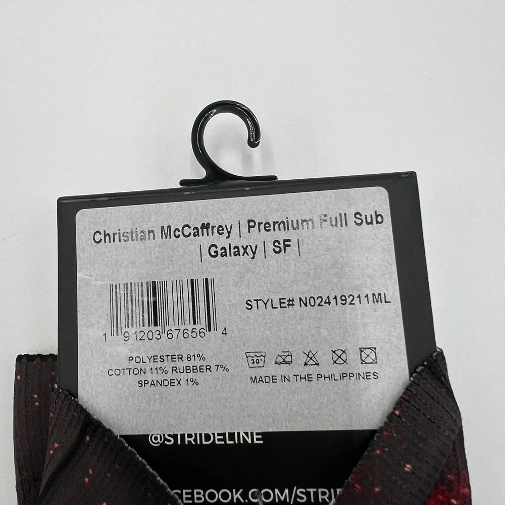 Strideline Christian McCaffrey SF‎ 49ers Galaxy Premium Full Sub Socks Mens M/L